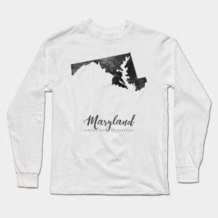 Maryland state map Long Sleeve T-Shirt